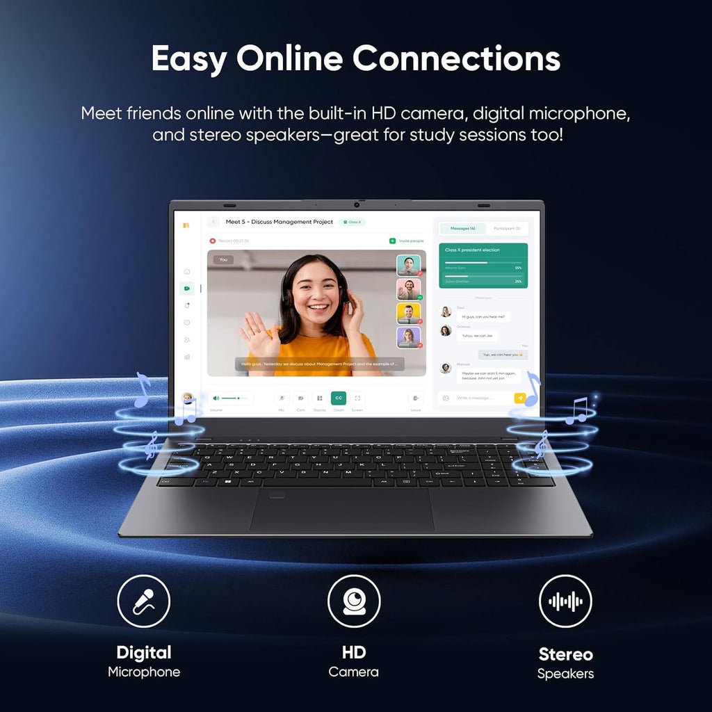 Coolby 15.6inch Laptop  12GB RAM/256GB SSD  1920x1080 IPS Display  Intel N95(Beats N5095) Quad Core Laptop Computer  Support Fingerprint  WiFi 5  BT