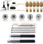 RUITOOL Carbide Wood Lathe Turning Tools Set with Bowl Sander, Including Swan Neck Hollower, Rougher, Finisher, Detailer, 1" & 2" Mandrels, Sandpapers and Aluminum Alloy Handles for Woodturning