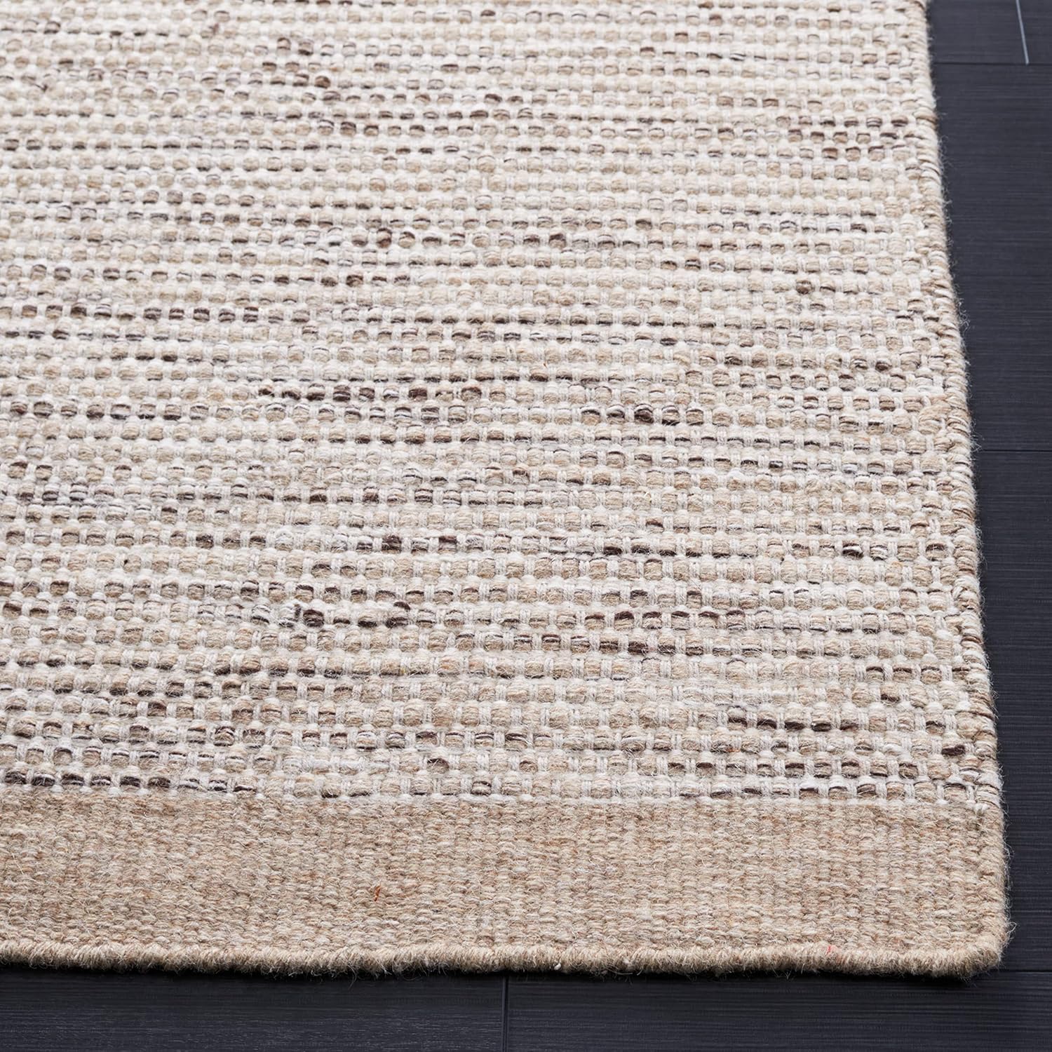 SAFAVIEH Vermont Collection Area Rug - 9' x 12', Beige & Ivory, Handmade Wool, Ideal for High Traffic Areas in Living Room, Bedroom (VRM807B)