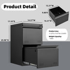 Approgreent 2 Drawer File Cabinets for Home Office, Vertical File Cabinet with Lock, Office Cabinet for A4/Letter/Legal Size, Under Desk Filing Cabinet, Assembly Required(Black)