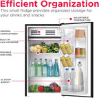 Frigidaire EFR331 Single Door Compact Refrigerator - Adjustable Thermostat Control - Reversible Doors - Front Blackboard, Write and Erase - Ideal for Dorm, Office, RV, Room - Black, 3.2 Cubic Feet