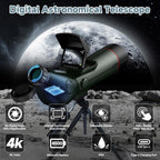 Smart Telescope  Professional Refractor Auto-focus Portable Digital Electronic Telescopes with 4K Astrophotography Camera  Internal And Externat Dual Screens Spotter for Adults and Beginners Astronomy