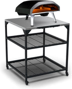 ooni Large Modular Outdoor Table - 31x31x35 Inch Stainless Steel Pizza Oven Stand  Barbecue Cart  Outdoor Pizza Station