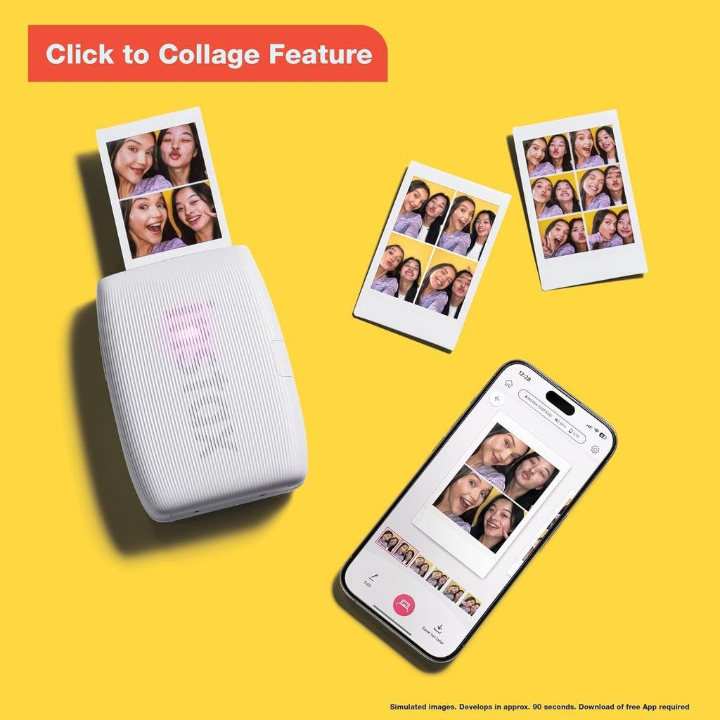 Fujifilm Instax Mini Link 3 Smartphone Printer Clay White + Fuji Film Value Pack (20 Sheets)+ Shutter Accessories Bundle  Incl. Protective Case  20 Sticker Frames  USB Type C Cable