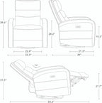Watson & Whitely Swivel Power Recliner Glider Rocker, Nursery Recliner with Charging Port for Living Room, Fabric in Linen