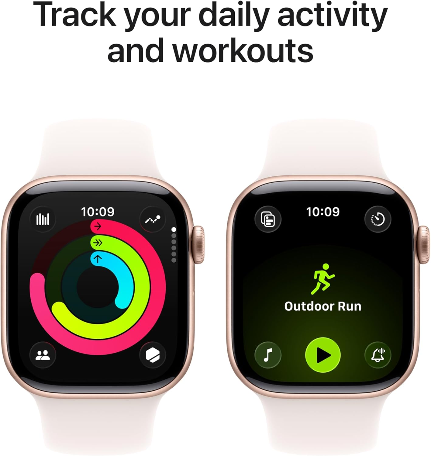 Apple Watch Series 11 GPS + Cellular 42mm Smartwatch with Rose Gold Aluminum Case w Light Blush Sport Band - S/M. Sleep Score  Fitness Tracker  Health Monitoring  Always-On Display  Water Resistant