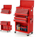 TUFFIOM 8-Drawer Rolling Tool Chest, Wheeled Tool Storage Cabinet w/Detachable Top, Drawers & Side Hooks, Mechanic Tool Organizer Box for Garage Warehouse Repair Shop