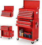 TUFFIOM 8-Drawer Rolling Tool Chest, Wheeled Tool Storage Cabinet w/Detachable Top, Drawers & Side Hooks, Mechanic Tool Organizer Box for Garage Warehouse Repair Shop