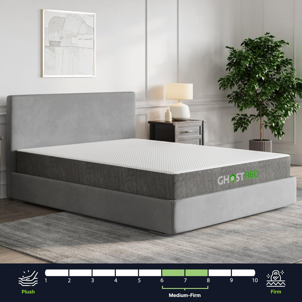 GhostBed Classic 11 Inch Memory Foam & Latex Mattress - Medium-Firm Feel, Made in The USA, King