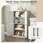 Giantex Bathroom Cabinet, 43.5” Storage Cabinet with Doors & Adjustable Shelves, Kitchen Pantry, Storage Organizer for Living Room Dining Room Study (White)