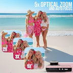Kodak PixPro Friendly Zoom FZ55 16MP 1080p Full HD Digital Camera (Pastel Pink) Bundle with 128GB SD Card  Battery (2-Pack) and Travel Organizer (4 Items)