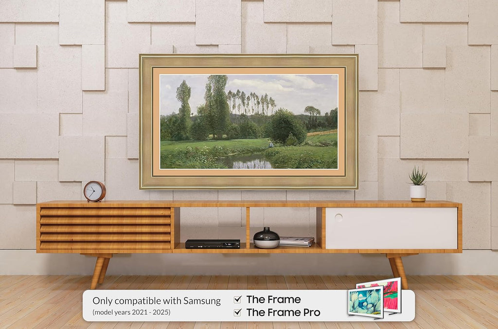 Champagne 65" Premiere Deco TV Frame - Compatible ONLY with Samsung The Frame TV and Pro TVs (Fits 2021-2026  LS03A  LS03B LS03C LS03D LS03FA LS03FW)