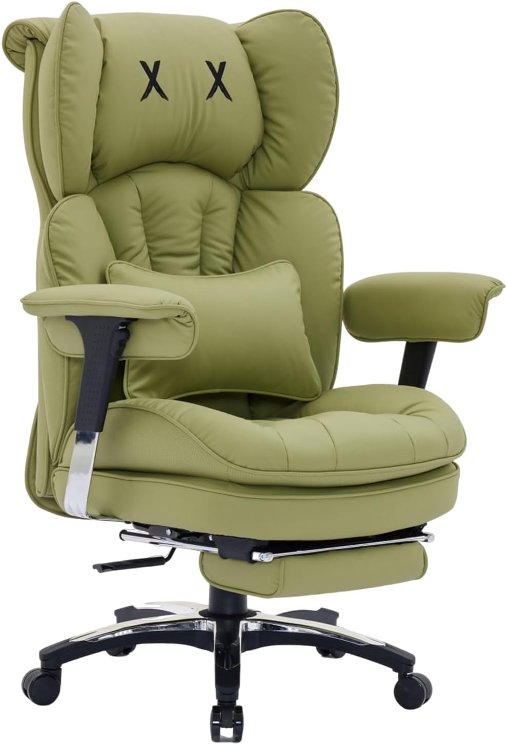 Efomao Big and Tall Office Chair with Footrest – High Back Computer Chair with Adjustable Armrests .Executive Office Chair with Wide Seat, Modern Desk Chair for Home Office, Gaming, or Study, Green