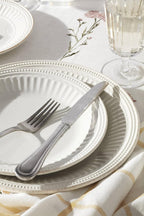 Lenox French Perle Groove 12-Piece Plate & Bowl Set, 23.05 LB, White