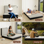 Memory Foam Trifold Mattress, Queen Portable Floor Bed 6 Inch, Foldable Mat with Washable Cover, Handle & Non-Slip Bottom, for RV, Travel, Camping, Yoga, 78"x58"x6", Grey