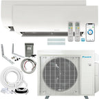 Daikin 18,000 BTU (9K + 12K) 21SEER2 2-Zone Mini Split Air Conditioner Heat Pump R-32 System with Maxwell 15 ft. Installation Kit and Wall Mounting Bracket