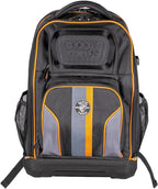Klein Tools 62805BPTECH 28-Pocket Laptop Backpack Tool Bag, Tradesman Pro Extra-Large Tech Tool Backpack with Molded Bottom, Charging Port