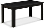 COSTWAY Rectangular Dining Table for 4-6 People, 63' Farmhouse Dinette with Large Computer Workstation, Modern Kitchen Table for Apartment, Living Room, Restaurant (Black)