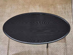 Shrine Wood Coffee Table, Walnut Table for Living Room, Metal Wood Table, 43.3" D x 21.6" W x 15.7" H, Black Wood Base & Metal Frame