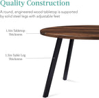 Best Choice Products Round Dining Table 35.5”, Mid-Century Modern Kitchen Table for 2-4 People, Small Space Apartment Dinette, Wood Top W/Steel Legs - Dark Brown