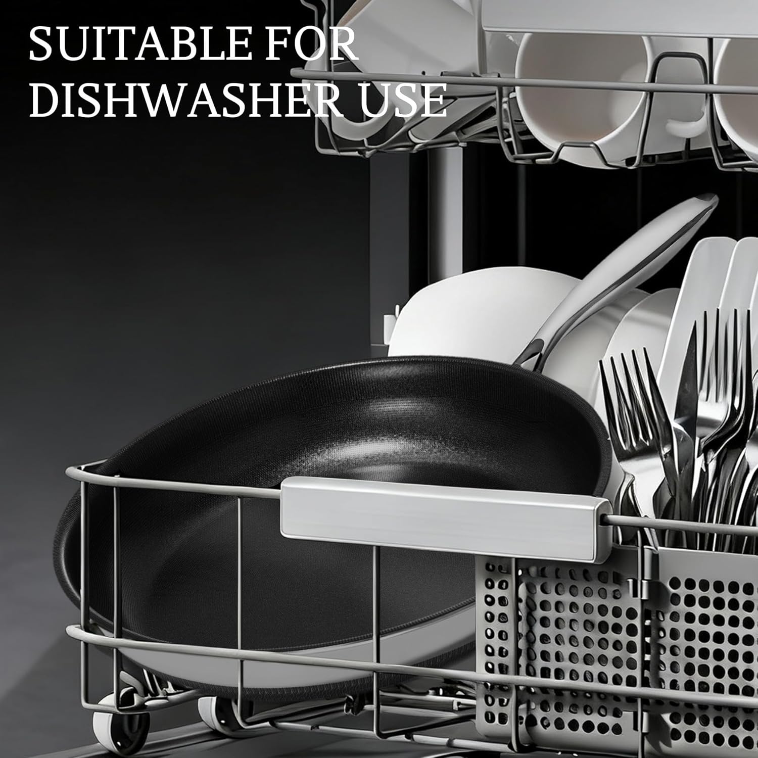KITEXPERT Non Stick Frying Pans Set - 2 Piece (10, 12") Titanium Ceramic Pan with Lids, Nonstick Skillet Stainless Steel, PFAS PFOA & PTFE Free, Dishwasher & Oven Safe, All Cooktops Compatible