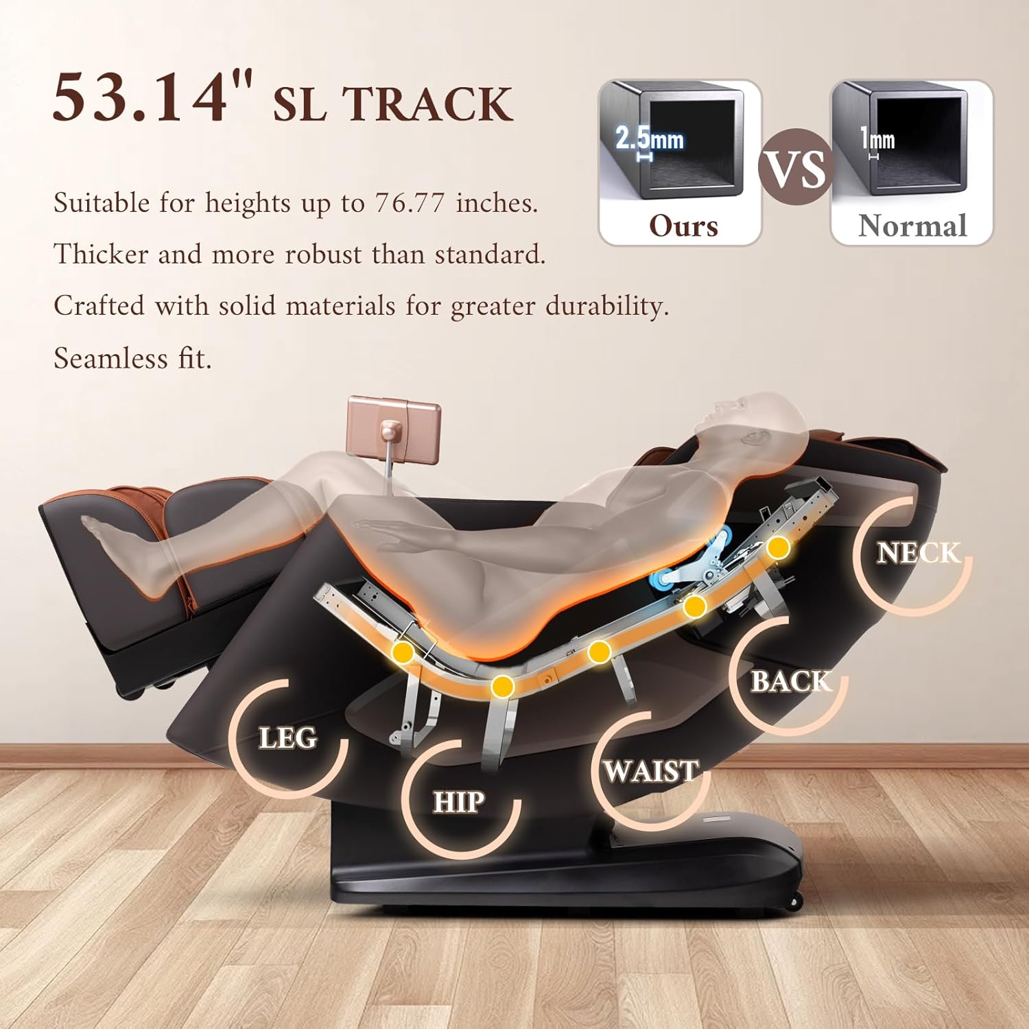 4D Massage Chair  Full Body Massage Chair  Zero Gravity Recliner w/ Intelligent Voice Control  53.14" SL Track  Electric Calfrest Extension  12 Auto Modes  USB Type-C  Bluetooth Speaker  TFT Screen