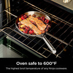 Ninja EverClad Stainless Steel Cookware 12 Piece Pots & Pans Set, All Stovetops & Induction, Oven Safe to 600°F, Tri-Ply Commercial-Grade, C99012