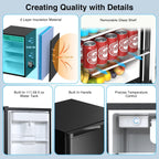 Kismile 4.41 Cu Ft Compact Refrigerator Single Door Mini Fridge with Freezer with 7 Adjustable Thermostat, Water Dispenser, Quiet&Energy Efficient Small Refrigerator for Bedroom/Dorm/Apartment, Black