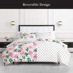 kate spade new york Bold Blossoms Full/Queen Comforter Set, 300 Thread Count Cotton Reversible Cover, All Season 3 Piece Bedding, Machine Washable, Floral Multicolor