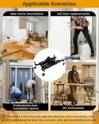 One-Piece Door Installation Tools, Ideal Tool for Single-Person Door Moving, Door Installation Dolly for Maximum 2.5 inch Thickness Pre-Hung Front, Slab Doors, Load Capacity: 200LB