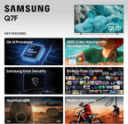 Samsung 65-Inch Class QLED Q7F Series Samsung Vision AI Smart TV (2025 Model  65Q7F) Quantum HDR  Object Tracking Sound Lite  Q4 AI Gen1 Processor  4K upscaling  Gaming Hub  Alexa Built-in