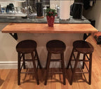 Industrial Rustic Wall-Mounted Table, Dining Table Desk, Pine Wood Wall-Mounted Bar Tables (47"X18")