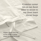 BOLL & BRANCH Signature Hemmed Duvet Set - Full/Queen, White - Luxury 100% Organic Cotton - 1 Duvet Cover, 2 Shams - Buttery Soft, Hidden Closures