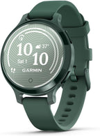 Garmin Lily® 2 Active  Small and Stylish Smartwatch  Built-in GPS  Hidden Display  Patterned Lens  Up to 9 Days Battery Life  Jasper Green with Jasper Green Silicone Band