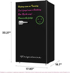 Frigidaire EFR331 Single Door Compact Refrigerator - Adjustable Thermostat Control - Reversible Doors - Front Blackboard, Write and Erase - Ideal for Dorm, Office, RV, Room - Black, 3.2 Cubic Feet