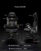AutoFull M6 Ergonomic Gaming Chair – with 3rd-Gen Dynamic Lumbar Support, Lumbar & Leg Massage, Ventilated & Heated Seat, 360° Mechanical Armrests, Retractable Footrest (Black)