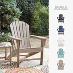 Signature Design by Ashley Sundown Treasure Outdoor Patio HDPE Adirondack Chair, Light Brown
