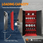 Yizosh Metal Storage Cabinet with Lock Doors and 5 Adjustable Shelves,- 72" Garage Storage Cabinet for Home,Office,Garage,School