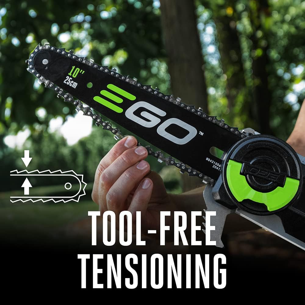 EGO Power+ Pole Saw  Cordless Electric Pole Saw for Tree Trimming with Telescopic LED Cut Line Indicator  Includes 56V 2.5Ah Battery and Charger - PS1001