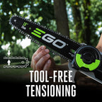 EGO Power+ Pole Saw  Cordless Electric Pole Saw for Tree Trimming with Telescopic LED Cut Line Indicator  Includes 56V 2.5Ah Battery and Charger - PS1001