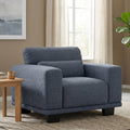 Marsail Single Seater Couch, 40 Inch Sofa with Deep Cushions, Modern Linen Fabric Sofas for Living Room, Comfy Upholstered Couch with Removable Washable Covers, Blue