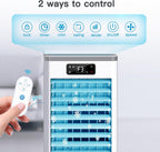 Evaporative Air Cooler, Windowless Portable Air Conditioners Fan w/3 Modes & 3 Speeds, 12H Timer for Smart Auto-off, 2-Gal Tank for 20H Cooling,16FT Remote,No Hose Needed,46db Swamp Cooler
