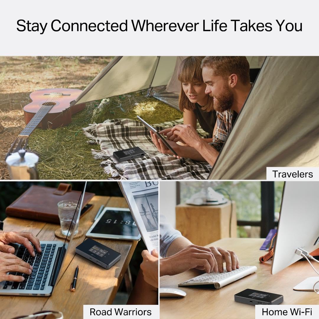 TP-Link 5G Mobile Hotspot M8550 | Tri-Band AXE3600 Wi-Fi 6E Portable Wi-Fi Router for Travel | Two-Modes in One | Support Up to 32 Devices | Nano SIM Card Slot | Support AT&T  T-Mobile  Verizon