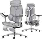 Hbada E3 Pro Ergonomic Office Chair, Big and Tall Office Chairs - with 3-Zone Dynamic Lumbar Support, 4D Adjustable Headrest, 6D Adjustable Armrests, Swivel, Grey