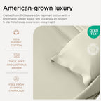 Threadmill Supima Cotton Sheets - Queen, 1000 Thread Count, 4 Piece Luxury Bedding Set, Hotel Quality Sateen Weave, Ivory with Elasticized Deep Pocket