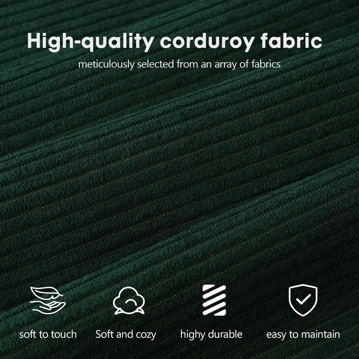 78.8" Modular Sofa Bed - 4-in-1 Convertible Design with Corduroy Fabric and High Density Sponge, Removable Cover and Fixed Frame