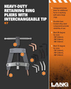 A & E Hand Tools Lang Tools 87 Heavy Duty Pliers with Tip Kit, Silver