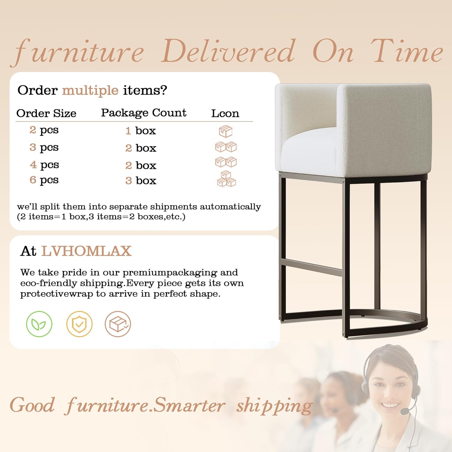 Modern Counter Height Bar Stools,Bar Stools Set of 3,Fabric Upholstered Barrel Barstools with Backs,26'' Kitchen Island Chairs,Metal Black Frames,Snowy White Linen