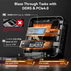 GEEKOM AX8 Max Mini PC with AMD Ryzen 7 8745HS Dual 2.5GbE Lan Port| 32GB DDR5(Upgradable) 1TB NVMe SSD(Expandable)| Radeon 780M USB4.0(40Gbps) Quad Display| Windows 11 Pro Gaming Office Video Editing