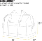 Carhartt Onsite Tool Bag, Durable Water-Resistant, Tool Storage Bag, Heavyweight w/Molded Base, 18-Inch, Carhartt Brown